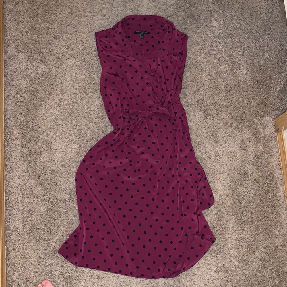 Sleeveless Banana Republic polka dot dress POCKETS